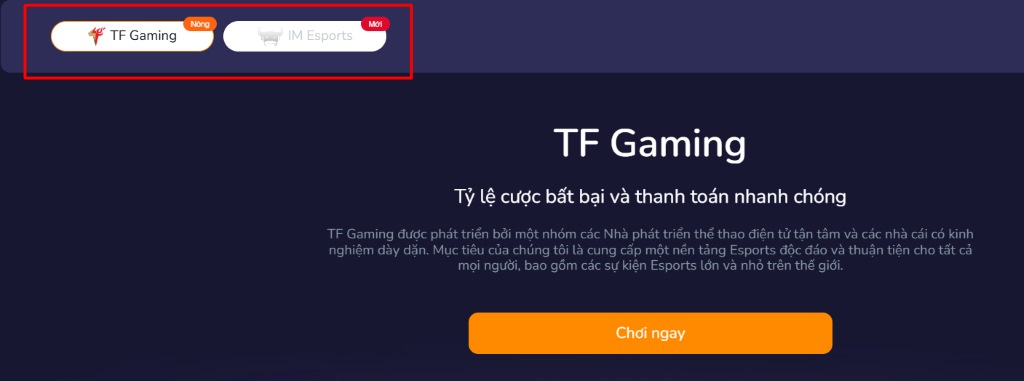 Chọn một trong các sảnh cược Esport tại nhà cái