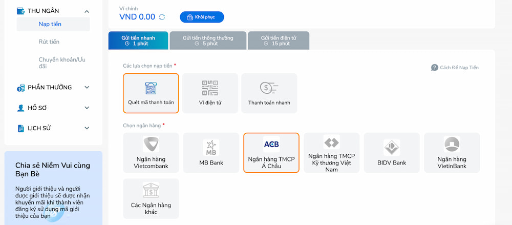 Đa dạng các phương thức thanh toán 