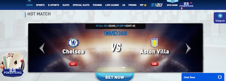 Bet on sports, for example soccer, in SIngapore at B9 Casino.