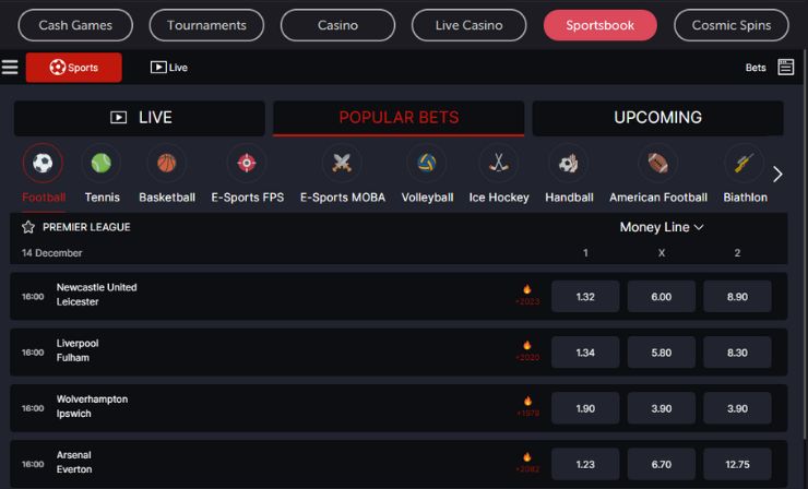 coinpoker sports games and bets