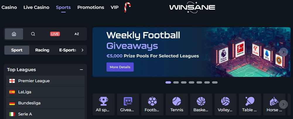 winsane casino paris sportifs canada