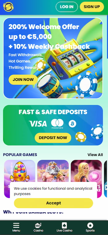 samba slots mobile