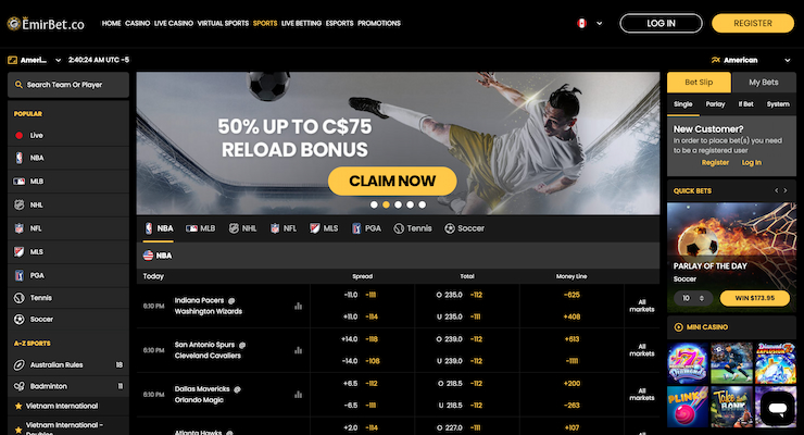 emirbet sportsbook dekstop screenshot
