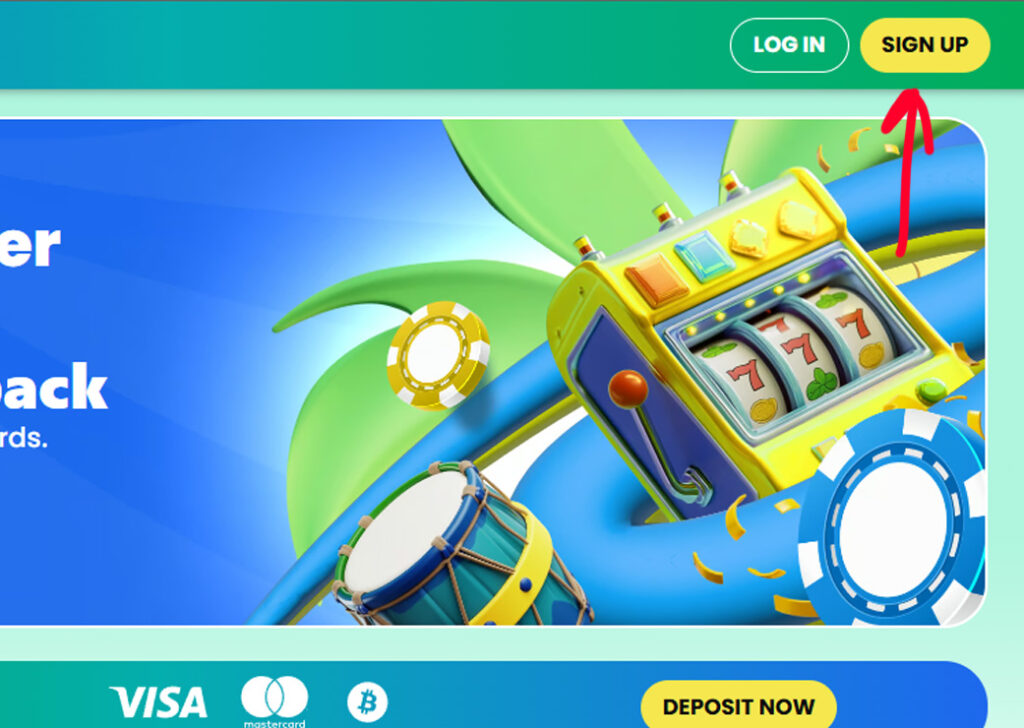 samba slots sign up button