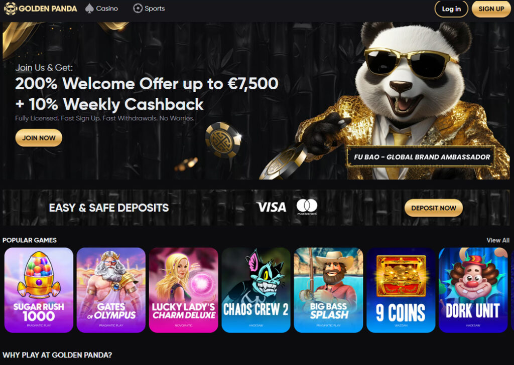 golden panda welcome bonus and slots