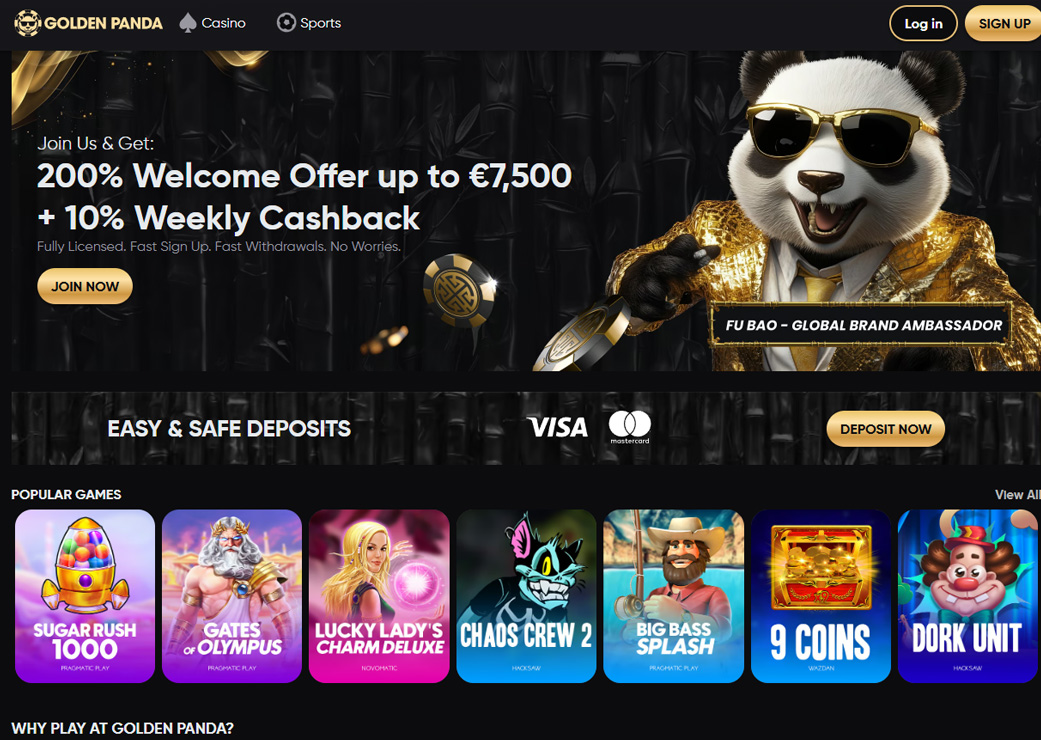 golden panda games welcome bonus