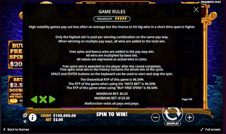 5 Lions Megaways Slot Review: Game Rules