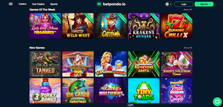 Betpanda games lobby