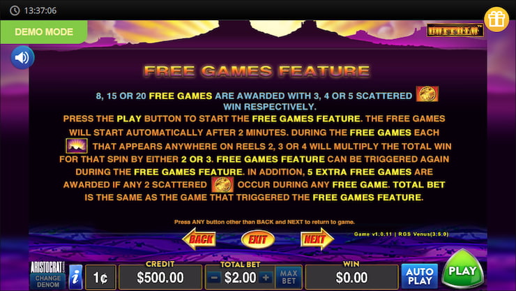 Buffalo Slots Bonus Features Desktop