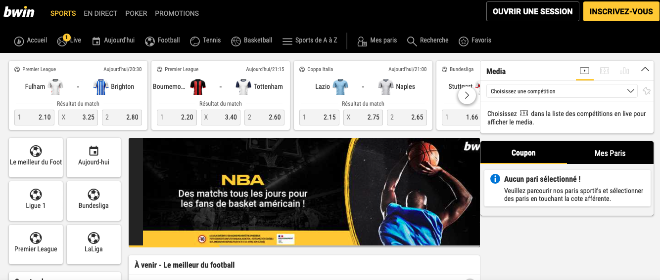 Bwin homepage