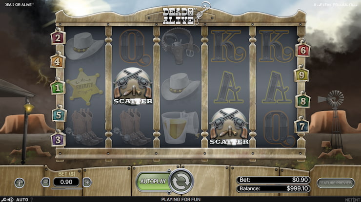 Dead or Alive Slot Game Screen Desktop