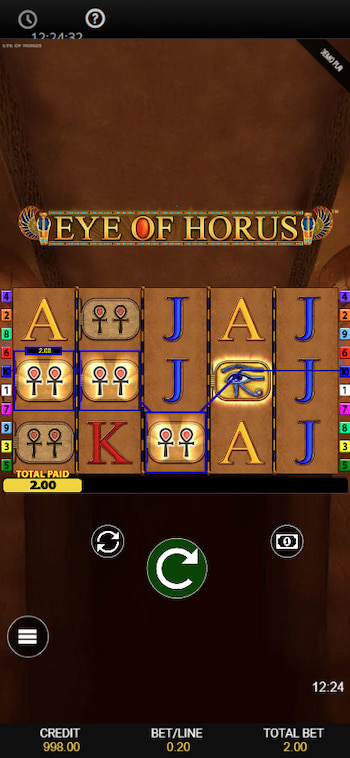 Eye of Horus Slot Game Screen Mobile