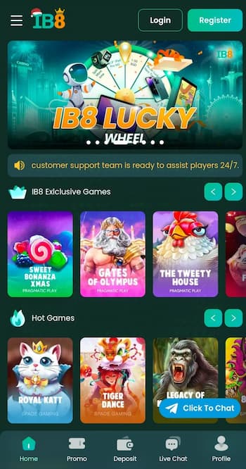 IB8 casino game selection for Singapore players.