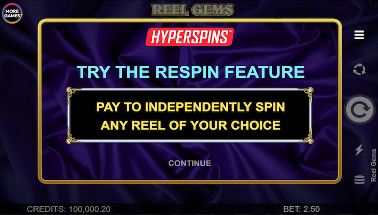 Reel Gems Opening Screen Desktop