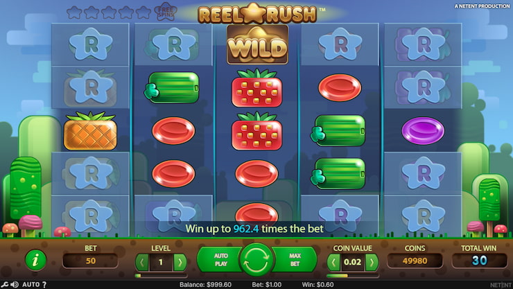 Reel Rush Slots Game Screen Desktop