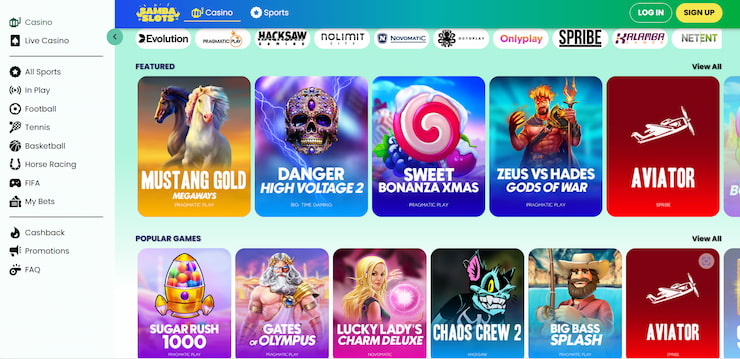 samba slots games library