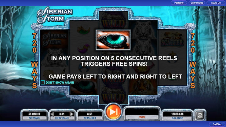 Siberian Storm Slot Review: Gameplay Screen