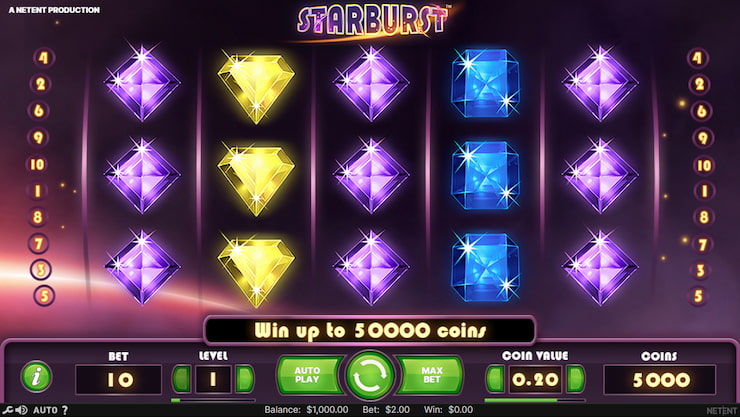 Starburst Slot Game Screen Desktop