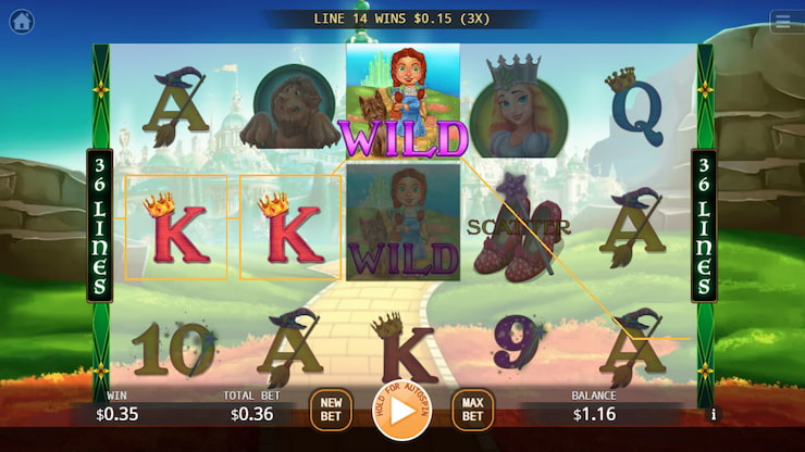 The Wizard of Oz Slot Game Screen Desktop