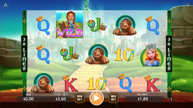 The Wizard of Oz Slot Title Screen