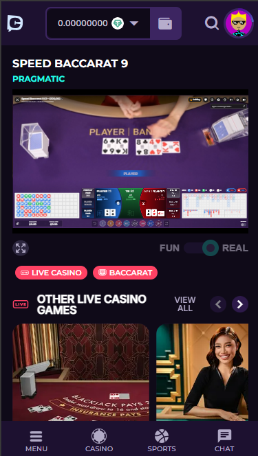 live dealer baccarat dealing cards