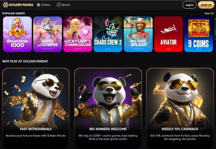 golden panda visa casino - games and bonuses