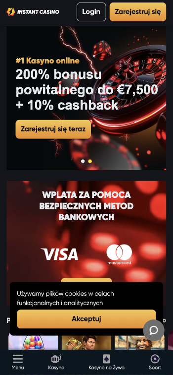 instant kasyno bonus bez depozytu