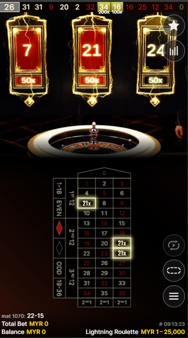 live dealer ightning roulette lobby showing the game rules.