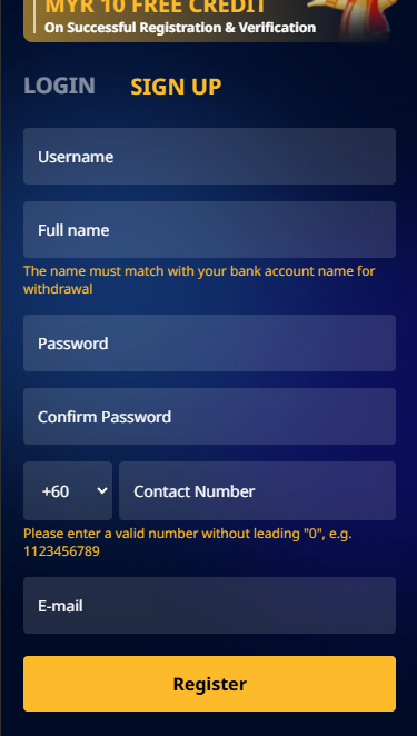 uwin33 registration form