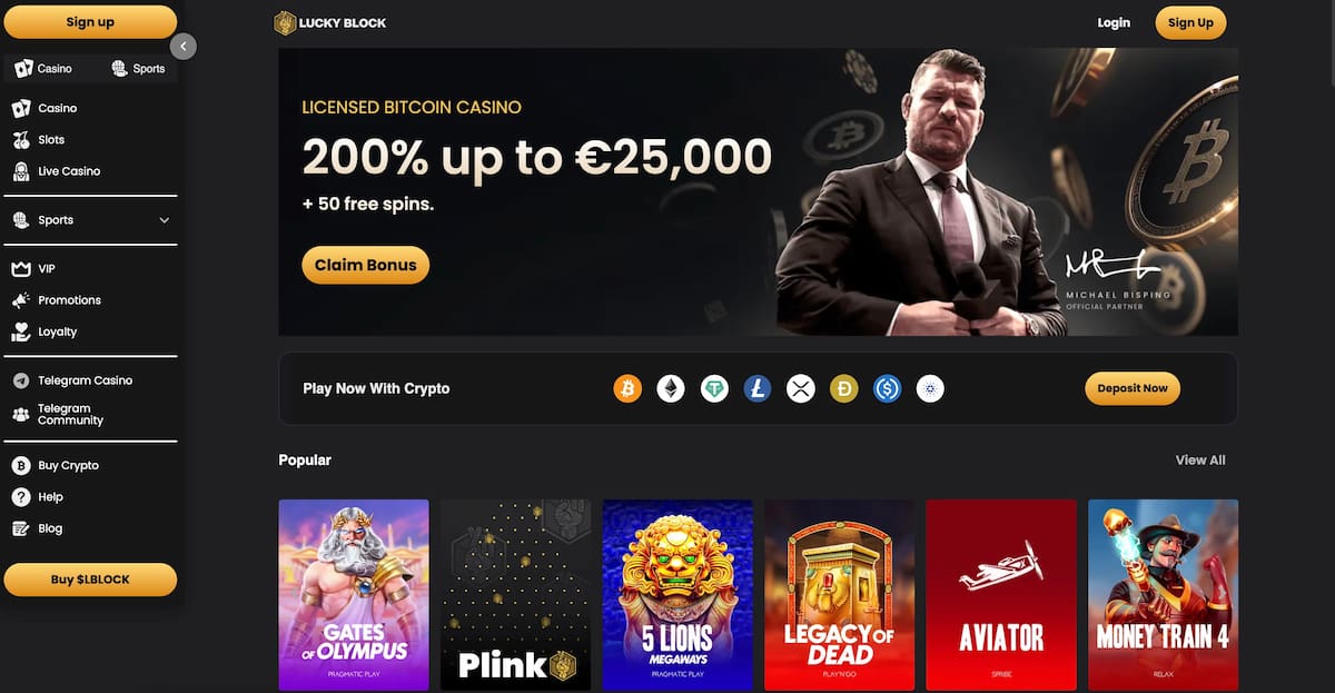 lucky block nettcasino hjemmeside