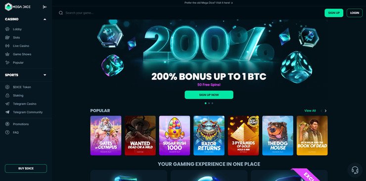 Mega Dice is a common site to use for players looking for a Roobet alternative