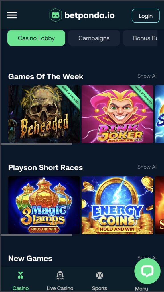 betpanda.io ETH online casino
