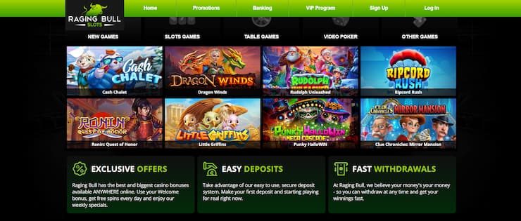 Raging Bull is an offshore casino packed to the brim with amazing games