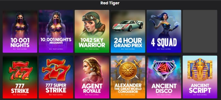 Red tiger Games catalogue