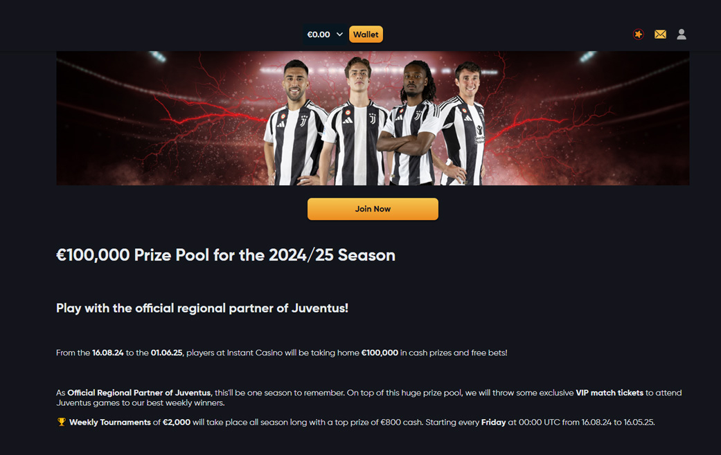 betting tournament instant casino