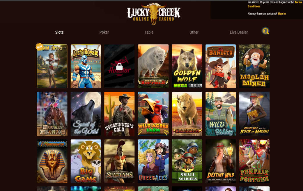 lucky creek online casino