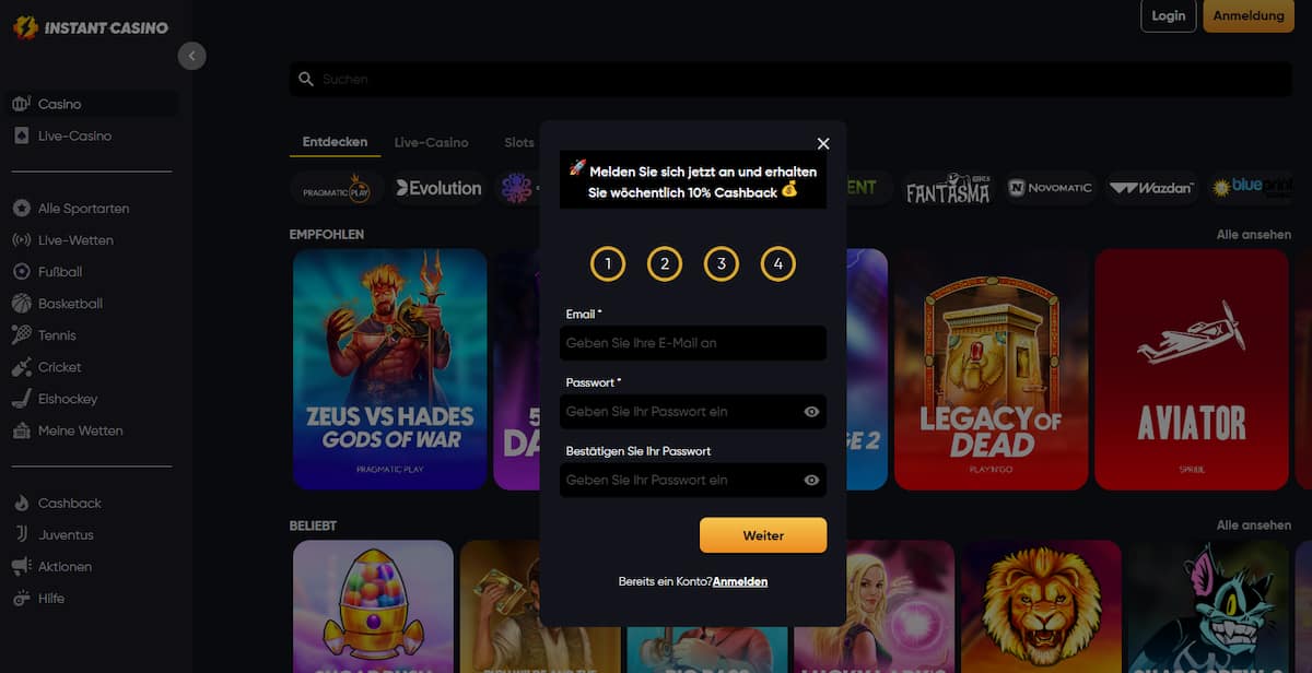 Bei-Instant-Casino-Anmelden