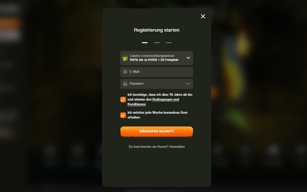 Cashwin Registrierung