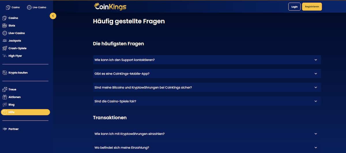 CoinKings Kundenservice