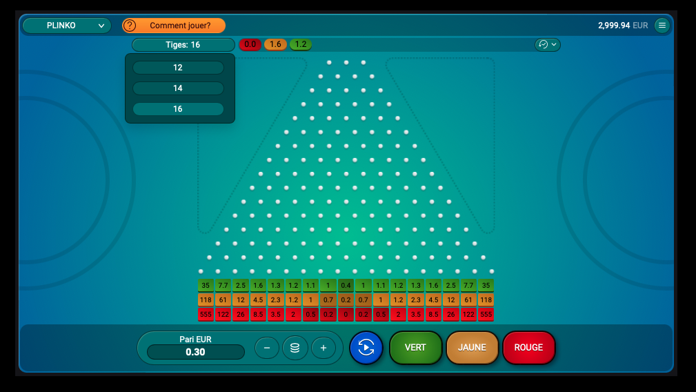 Comment jouer à Plinko en ligne - etape 3