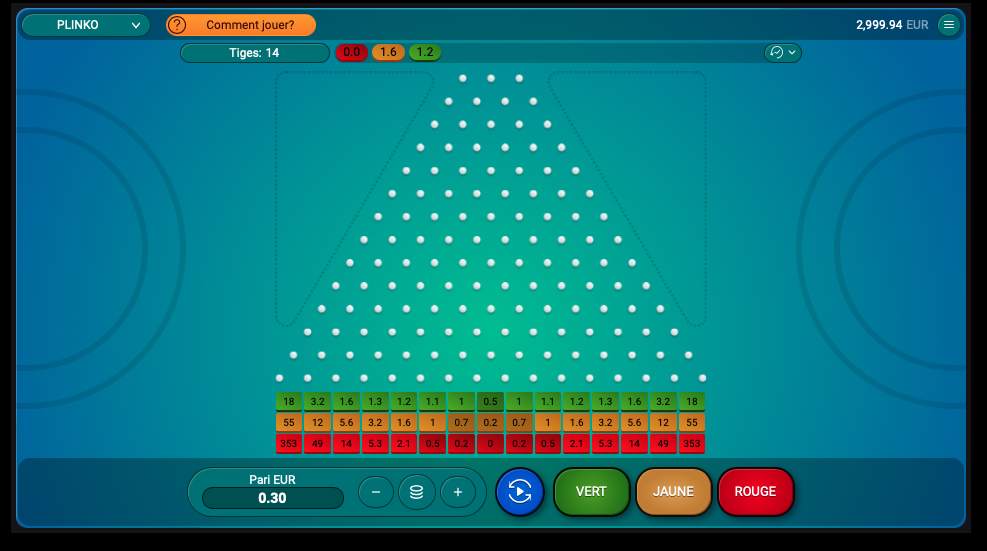 Comment jouer à Plinko en ligne - etape 1 