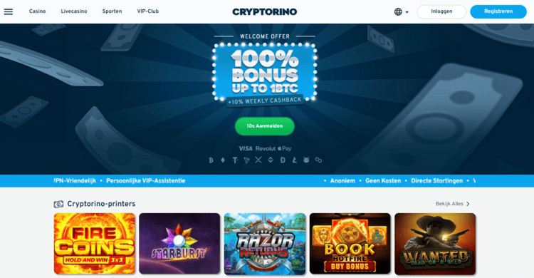 Cryptorino, buitenlandse casino
