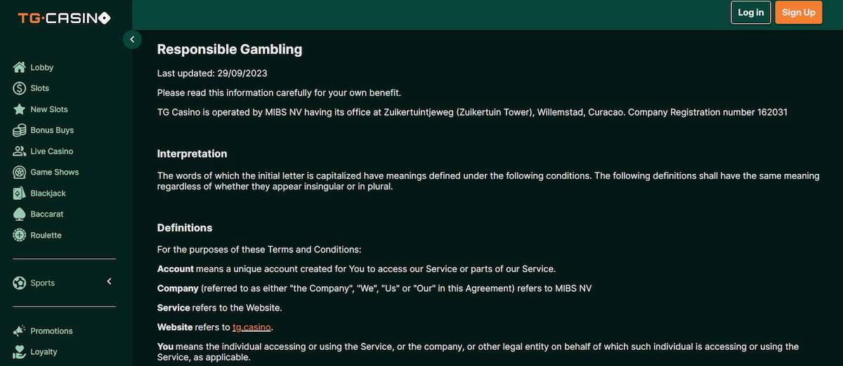 Die Daten- und Spielersicherheit bei TG.Casino