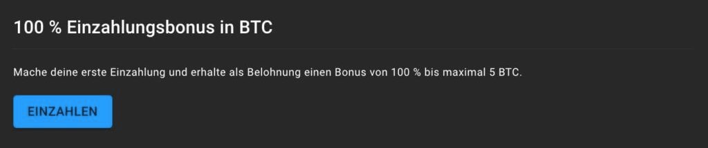 Einzahlung in BTC