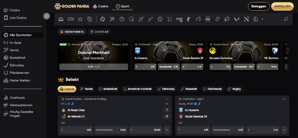 sports betting on Golden Panda