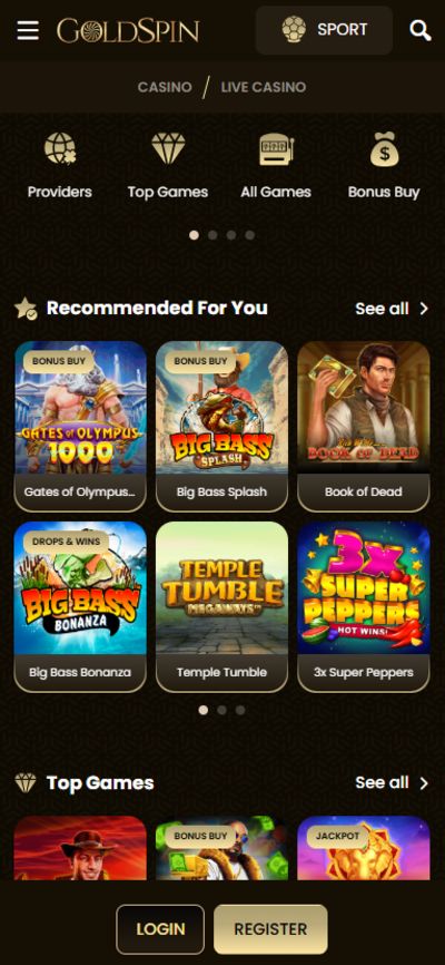 goldspin AU mobile casino