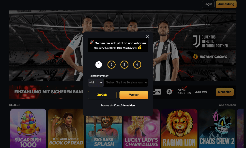 Instant Casino Telefonnummer eingeben