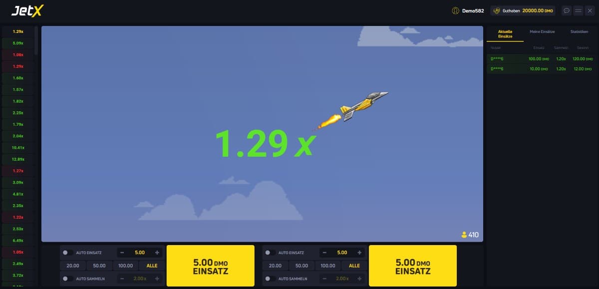 JetX von Smartsoft Gaming
