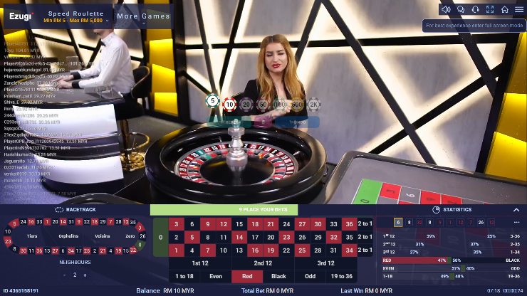live roulette gameplay