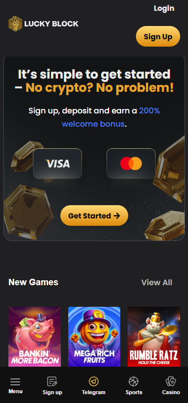 Lucky Block Casino Mobile